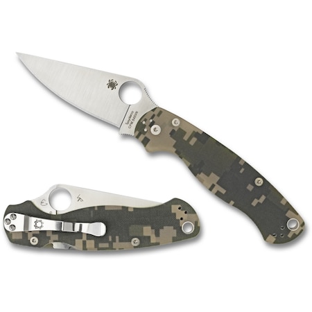 Spyderco 2024 Spyderco Para Military 2 G-10 Camo Plain SPY-C81GPCMO2